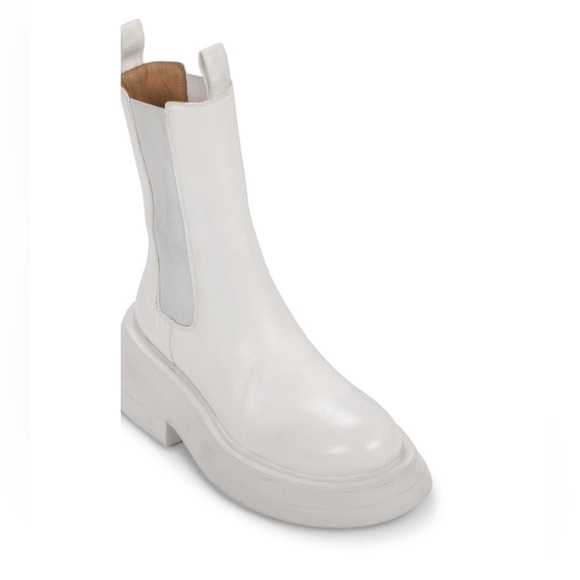 Marsèll Macron Calf Length 80mm White Platform Chelsea Boots Size 37.5 IT US 7 - Picture 4 of 12